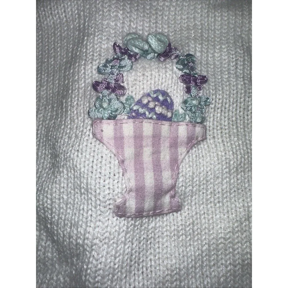 Vintage Hartstrings cardigan 3T   pastel floral and Easter Egg Hunt embroidery